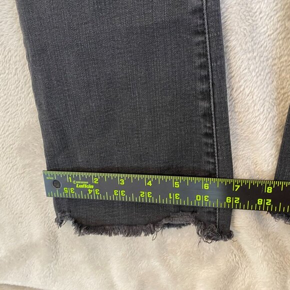 Madewell Womens Jeans 24T Cali Demi-Boot Gray Denim Raw Hem Stretchy Waist Slim - Picture 7 of 16